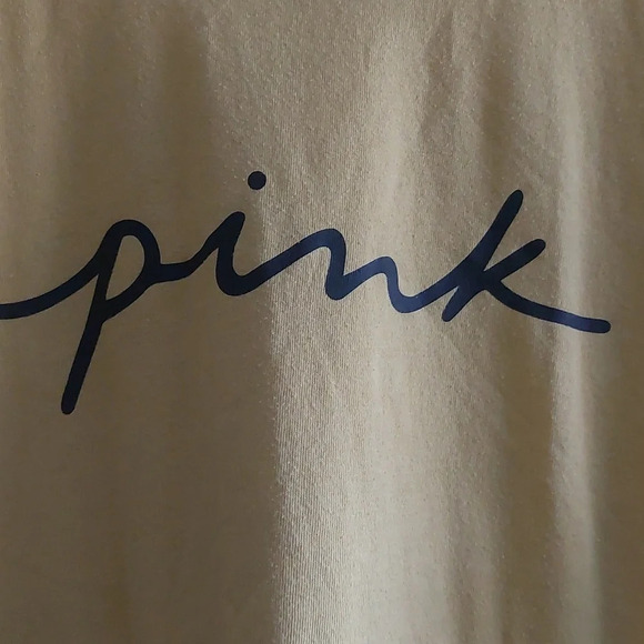 Victoria's Secret PINK Everyday T-shirt Yellow Black Spellout Flawed - Picture 4 of 7
